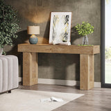 Tribesigns 63-Inch Long Console Table, Wooden Rectangular Sofa Table Behind The Couch, Farmhouse Entryway Table for Entrance, Hallway, Living Room (Natural)