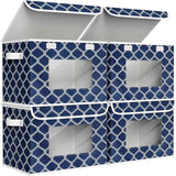 Univivi Fabric Foldable Storage Boxes [4-Pack] Large Collapsible Stackable Storage Bins with Lids, Closet Organizers and Storage Cube Basket for Home, Office, Bedroom (Gray, 17“ x 12” x 12")