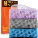 ujfqbh 3 pieces african bath sponge pink yellow purple exfoliating shower body scrubber