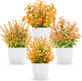 Der Rose 4 Pack Fake Plants Mini Artificial Greenery Potted Plants for Home Decor Indoor Office Table Room Farmhouse Bathroom Decor