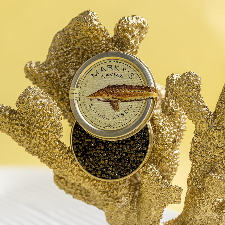 MARKY'S Kaluga Hybrid Black Sturgeon Caviar – 1 oz / 28 g – Malossol Kaluga Hybrid Black Roe