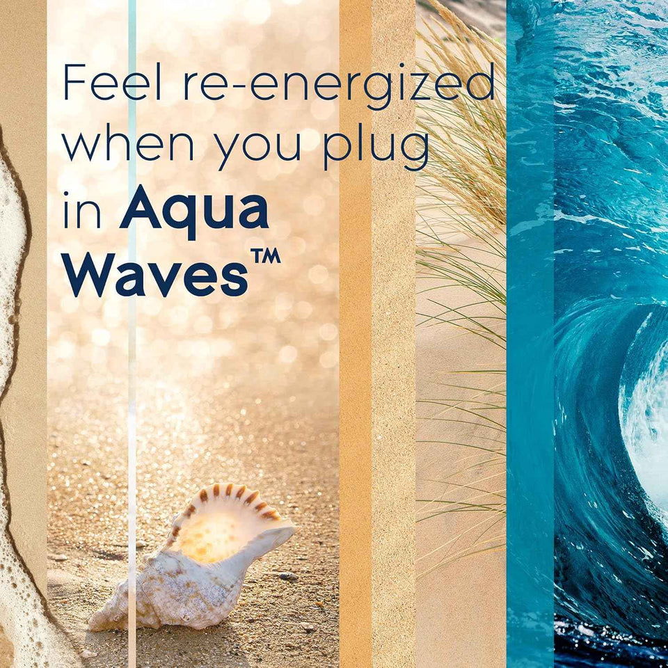 Glade PlugIns Air Freshener Refills, Aqua Waves Scent with Essential Oils, 10-Count