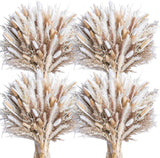 96PCS Natural Dried Pampas Grass Boho Home Decor Bouquet Phragmites Dried Flowers Bouquet for Wedding Floral Arrangements Home Decorations (96PCS)