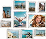 Vittanly 10 Pack Picture Frames Collage Wall Decor, Gallery Wall Frame Set for Wall or Tabletop Display, Engineered Wood and Shatter-resistant Plexiglass, Multi Sizes with 8x10, 5x7, 4x6 Frames, Black