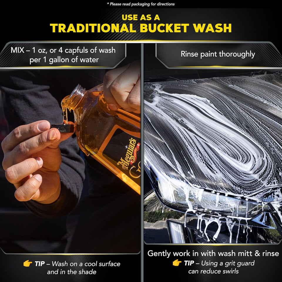 Meguiar's Gold Class Car Wash - 64 Oz, Foam Cannon or Bucket Wash, Safe for All Paint Types, 1-Step Cleaning and Conditioning