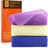 ujfqbh 3 pieces african bath sponge pink yellow purple exfoliating shower body scrubber