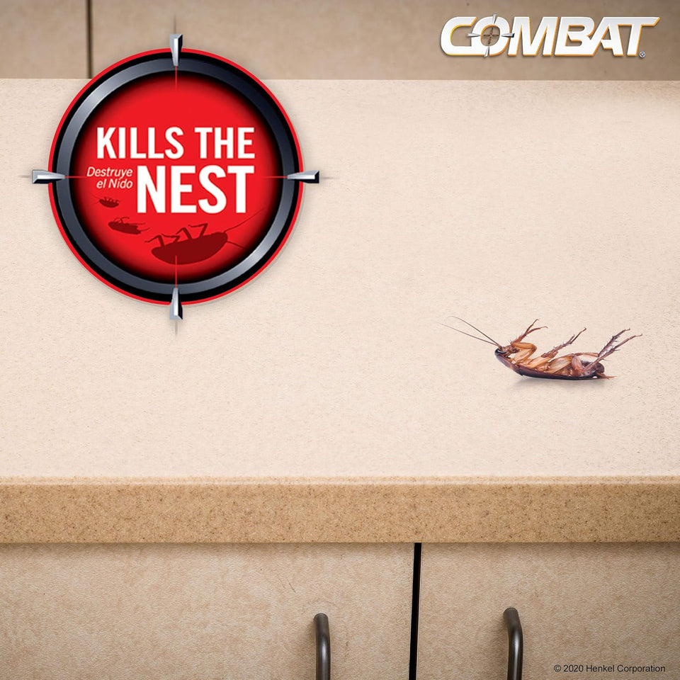 Combat Roach Killing Bait, Roach Bait Station For Large Roaches, Kills The Nest, Child-Resistant, 8 Count,Insects