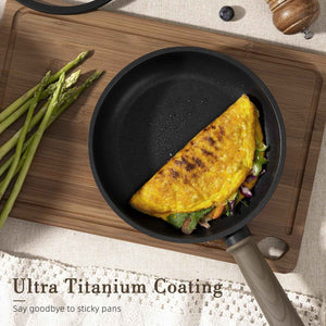Astercook 19-Piece Titanium Induction Kitchen Cookware Set, PFAS/PTFE/PFOA & PFOS Free, Black