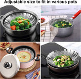 Stainless Steel Steamer Basket for Steaming Cooking, Expandable to Fit Various Size Pots (5.5" to 9.3")
