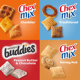 20-count Muddy Buddies and Chex Mix variety pack, 35 oz, sweet and salty snack mix