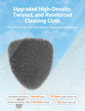 AstroAI Windshield Cleaner Tool, Extendable Handle, 4 Reusable Microfiber Pads, Auto Glass Cleaning Kit, Gray, 15.9-21in