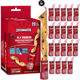 Catchmaster Fly Ribbon 20-Pack, Bug & Fruit Fly Traps Outdoor and Indoor, Premium Adhesive Sticky Strips & Gnat Hanging Strips, Bulk Flying Insect Paper Rolls, Pesticide-Free Home Pest Control