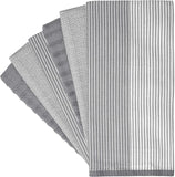 Premium Kitchen Towels (20”x 28”, 6 Pack) | Large Cotton Dish Towels | Flat & Terry Highly Absorbent Kitchen Linen Set with Hanging Loop | Gray