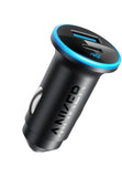 anker 52.5w dual-port usb-c car charger for iphone and galaxy with poweriq 3.0