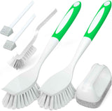 holikme 6-pack kitchen cleaning brush set eco-friendly green durable nylon bristles