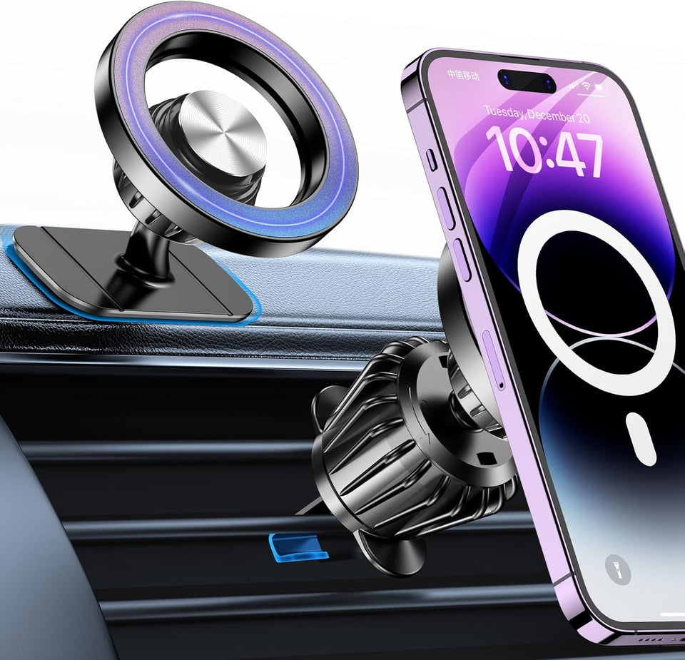 kaistyle magsafe dashboard car mount - 20 n52 magnets, 360° rotation, hands-free