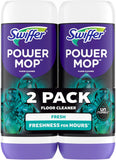 swiffer powermop unstopables fresh scent floor cleaning solution refills, 2 pack, 25.3 fl oz bottles